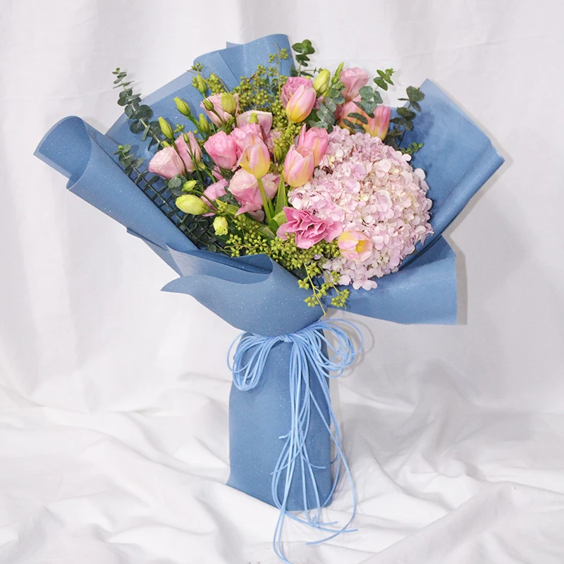 
FREE SAMPLE waterproof paper sheet solid plastic shining glitter wrapping paper for flower 