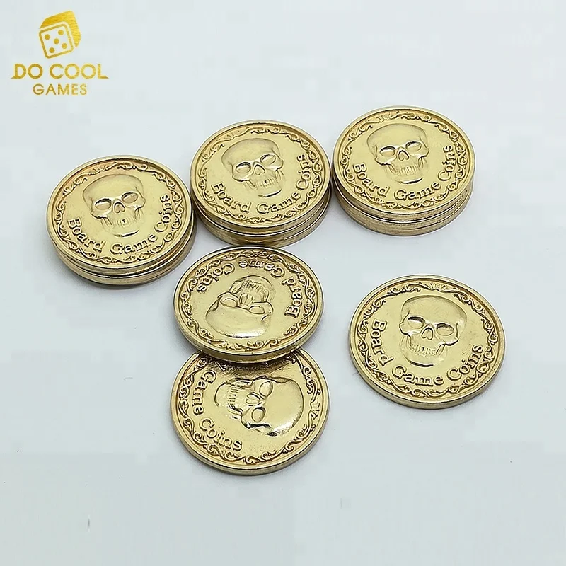 Custom gold metal coin for board game