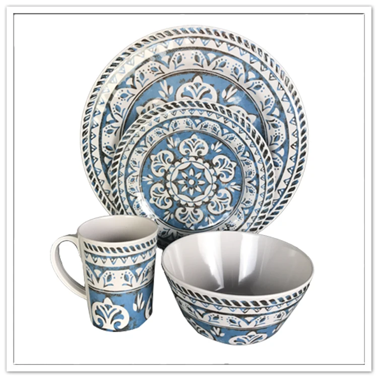 4pcs/ 16pcs tableware with melamine plate/ bowl/ cup mug dining table set service, pakistani melamine dinner ware