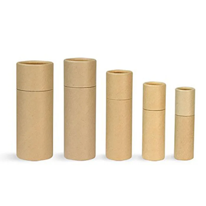 Biodegradable paper 1.5oz 2.5oz 5oz kraft cardboard deodorant lip push up lip balm paper tube