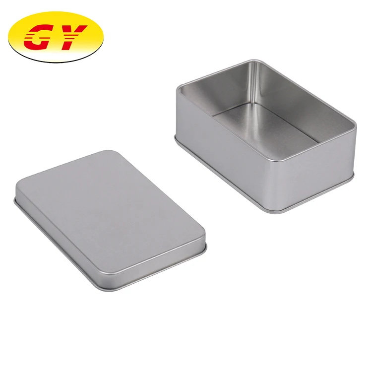 Wholesale metal can silver plain tin container