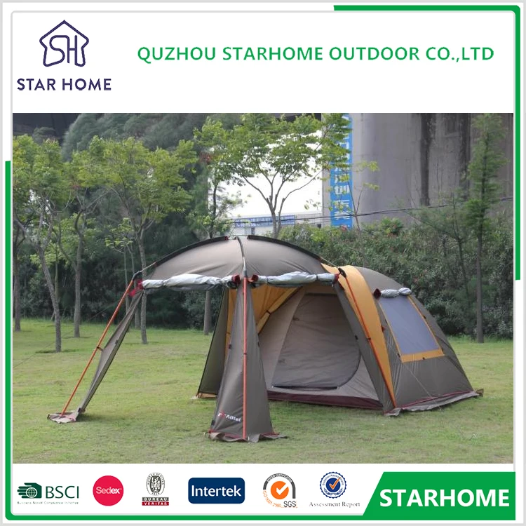 2019 New 5 -8 people beige large waterproof camping hall one bedroom double layer party family tent