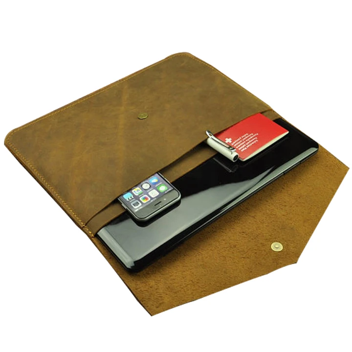 Good Choice genuine leather handmade custom size logo color for mac-book air cover, laptop case for mac-book, laptop pouch