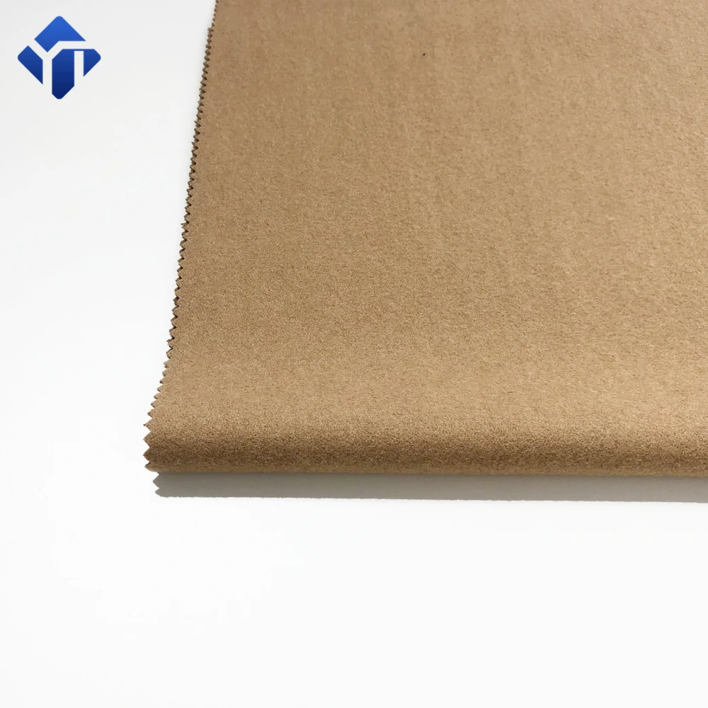 Camel woolen woven wool melton fabric for women coat