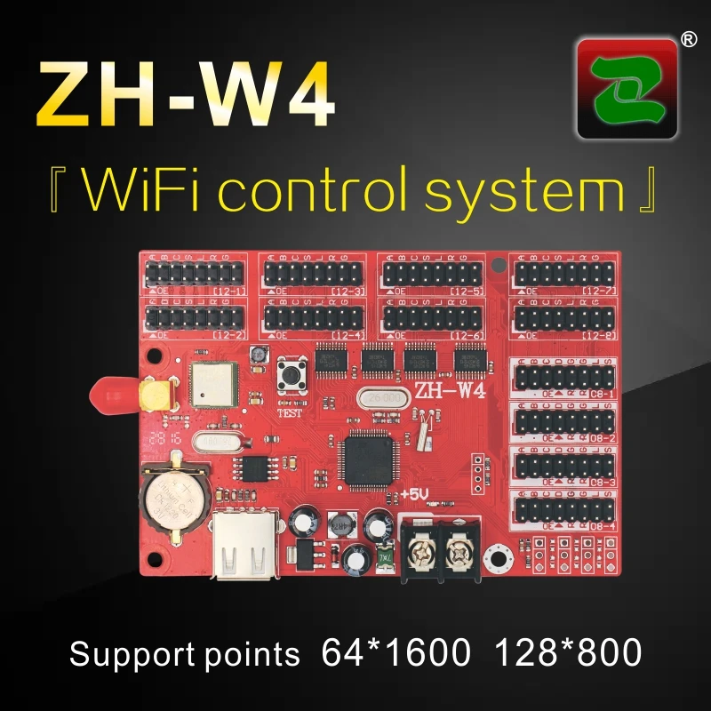 China ZH WiFi Controlled ZH-W4 Led Asynchronous Display Controller for Text Running