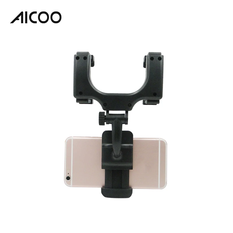 Hot Selling Universal Car Rearview Mirror Adjustable Mobile Phone Mount Holder Bracket  Car Phone Stand With Retail Package