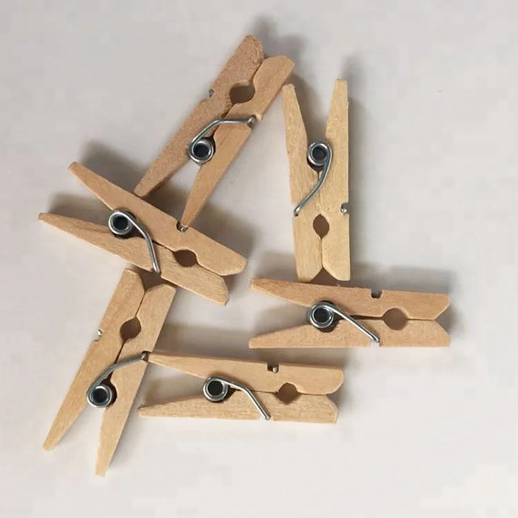 36pcs mini wooden clips small wooden clips with jute