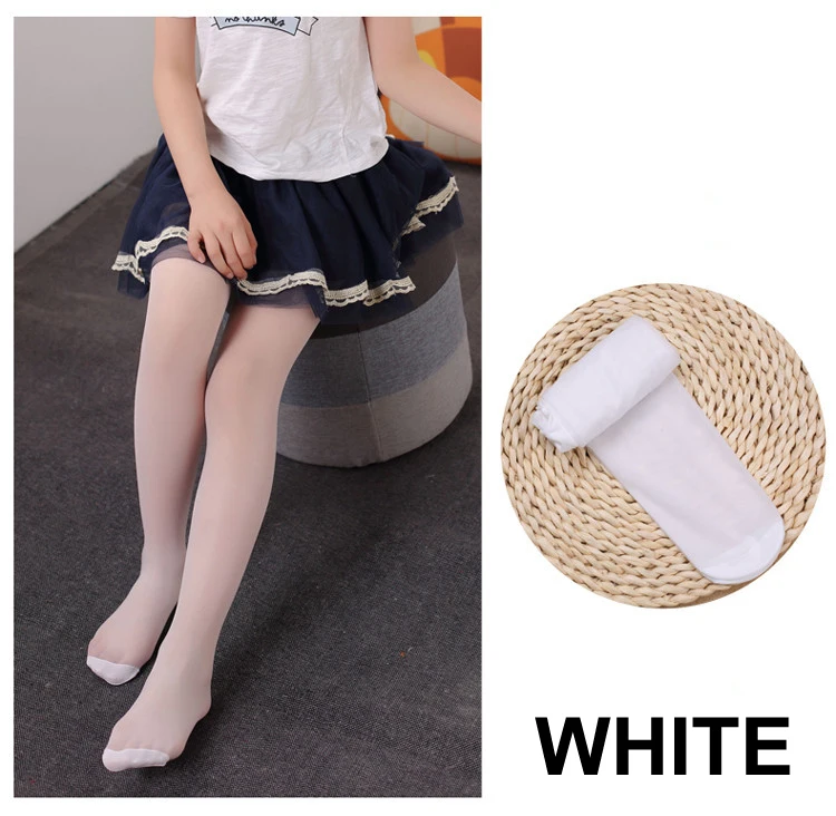 Cute Girls Colorful Decorative Dancing Footed Tights Kids Ballet Dance Tube Pantyhose Tights 15D