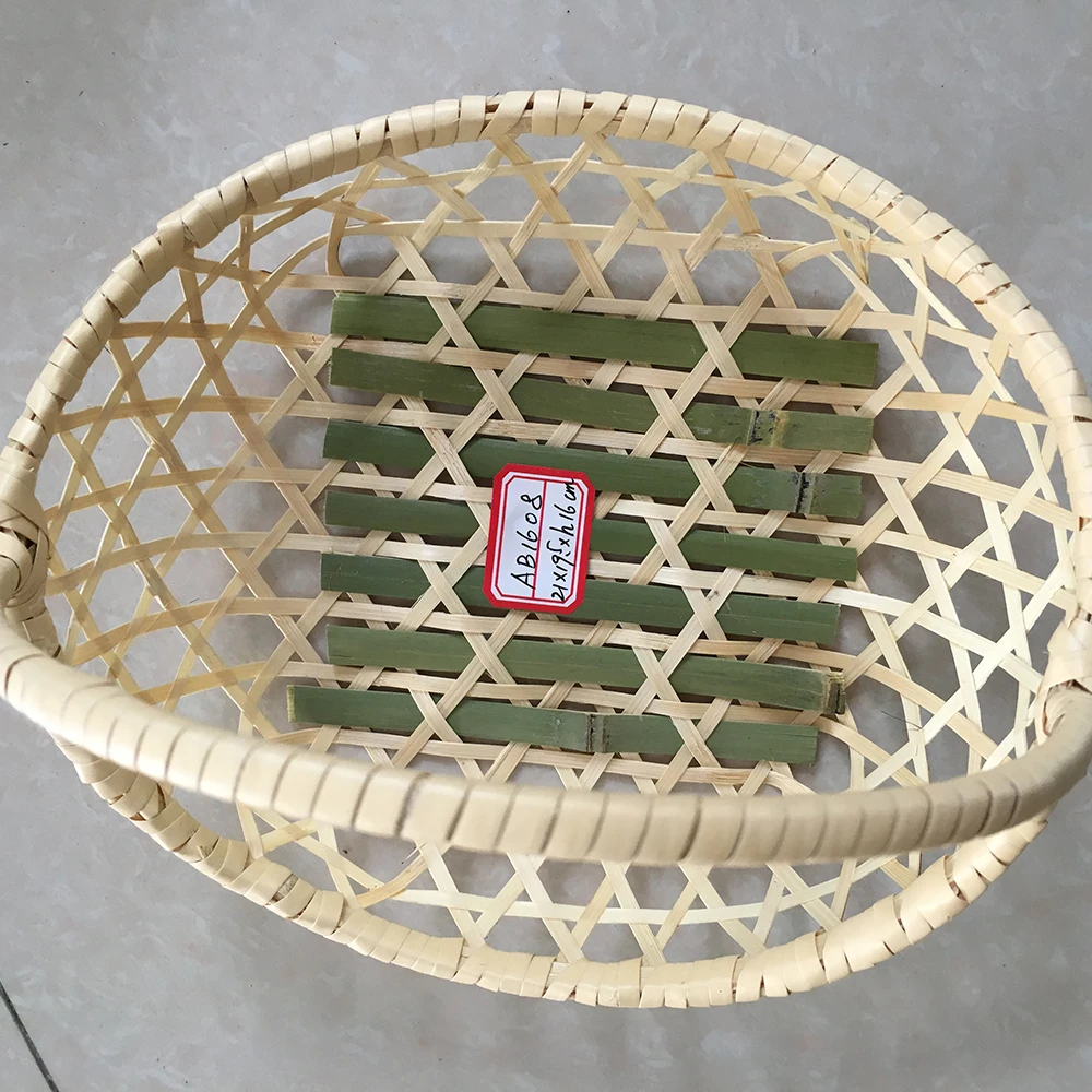 
Cheap handmade round mini gift bread fruit bamboo basket 