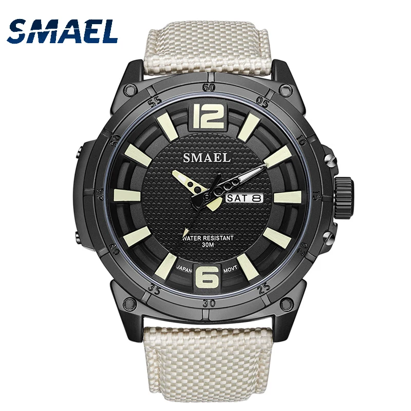 Nylon leather band SL1316  al fajr logo custom  dial smael watch