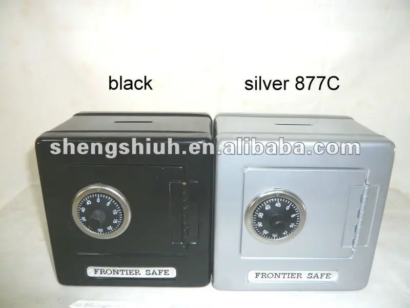 cute shape metal money box with combination lock