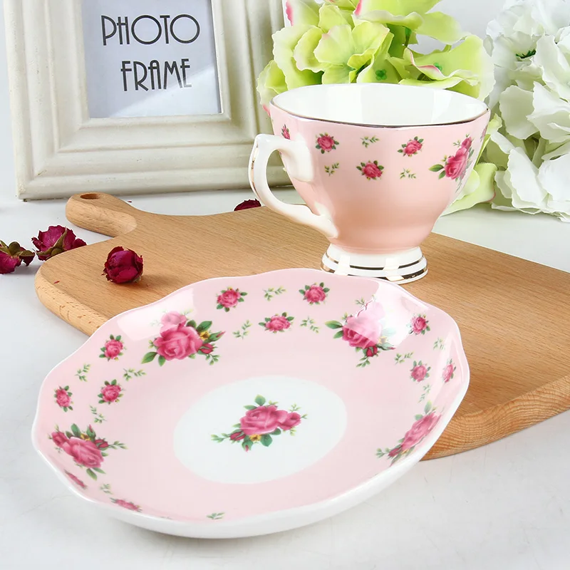 Romantic Style Ceramic cup Bone China Royal Coffee Cups And Saucers