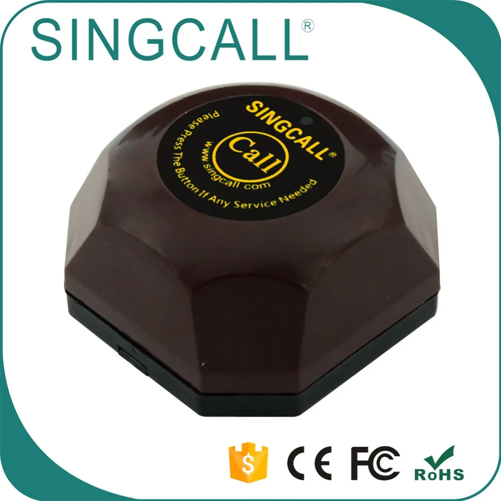  Беспроводная кнопка пейджера большого радиуса действия SINGCALL и звуковой приемник официантки для