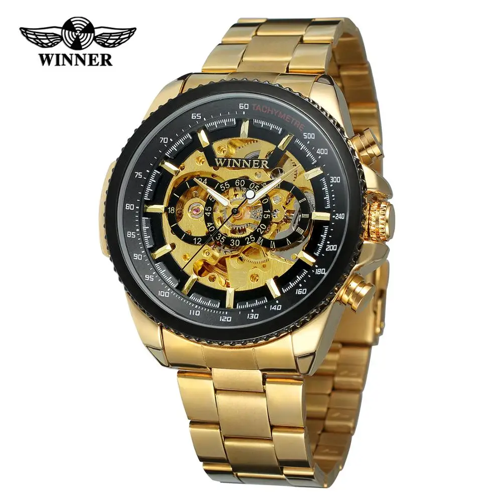 
Winner Men Watch Top Brand Luxury Skeleton Mens Automatic Mechanical Watch Casual Military Stainless Steel Watches Men Wrist 