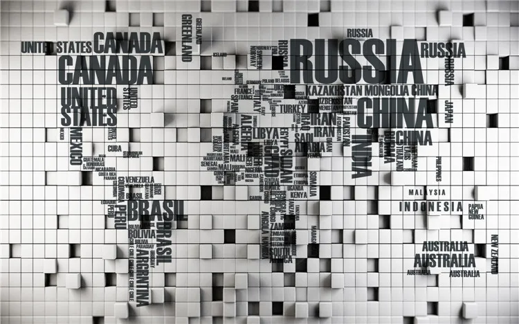 cool design english letter country name on the world map decorative photo wall art home decoration 3d wall papers