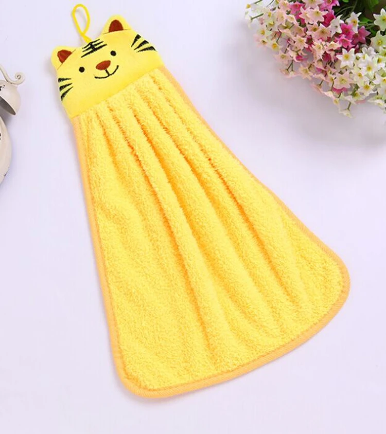 Super absorbent Hanging type cute animal design kitchen towel hand towel