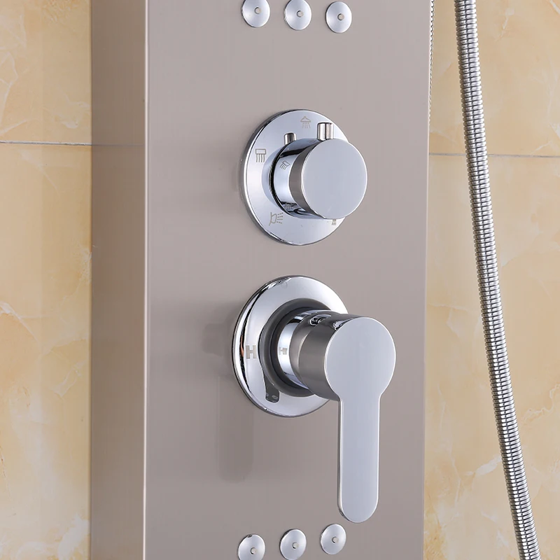 ROVATE 304stainless steel water saving spa shower panel spa shower  panel for bathroom thermostatic waterfall shower
