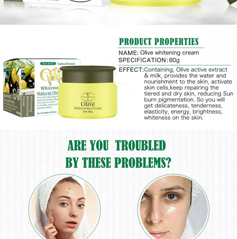 
Cross-border Aichun olive cream moisturizing anti-cracking dry anti-freezing moisturizing and brightening cosmetics OEM 