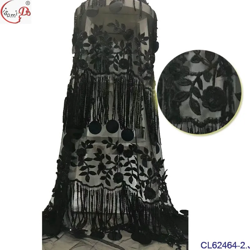 
CL62464 High quality sequin african french lace with stone 