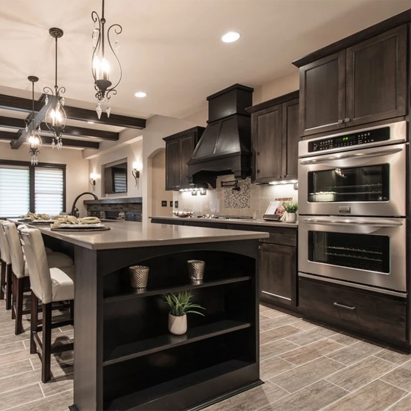 Modern Furniture Espresso Shaker Birch Wood RTA Kitchen Cabinets