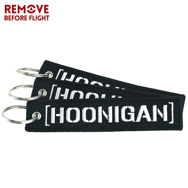 Remove Before Flight Fashion Hoonigan Keychain for Cars and Motorcycles Key Fobs Key Holder Chain Keychains Online shop