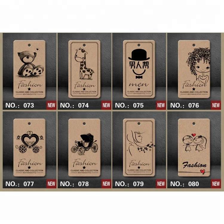 Cloth Underwear Hang Tag Hang Tags for Clothing Designs Cloth Tag Paper New China Garment Labels Silk Screen Printing customized