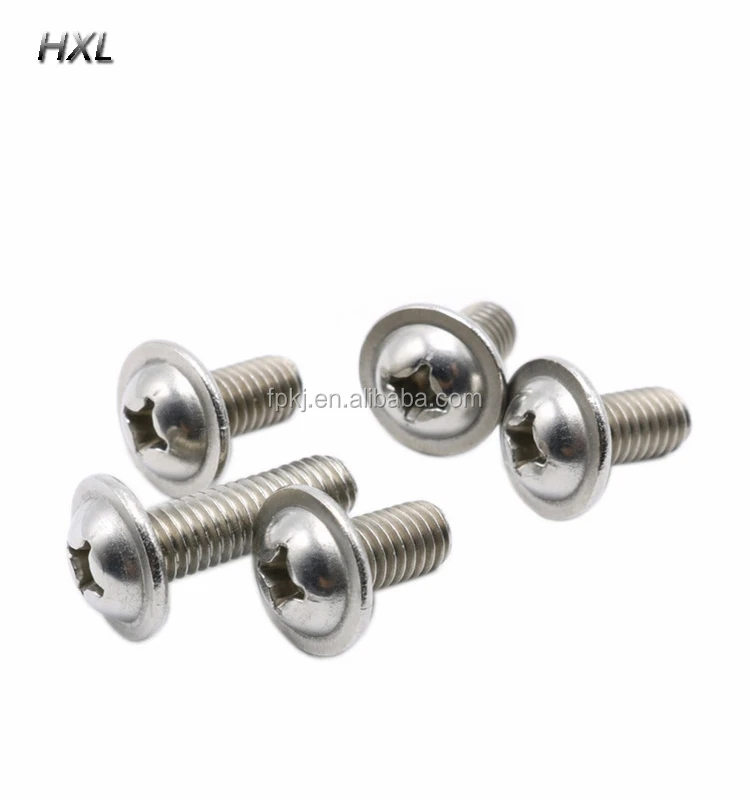 DIN967 din 967 M3 m4 m5 Cross Recessed Pan Head Screws With Collar Phillips Machine screw flange Washer Head Screws