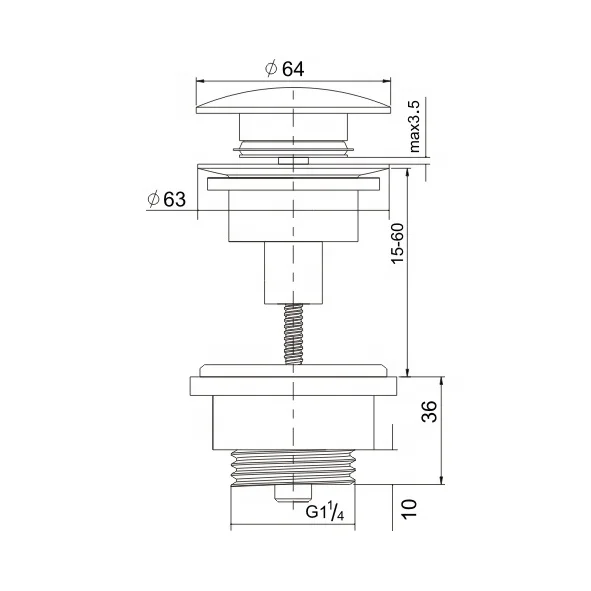 Factory Hot Sale water drain slotted waste plug surface polished chrome Big Round Top pop up drainer for bathroom sink drainage