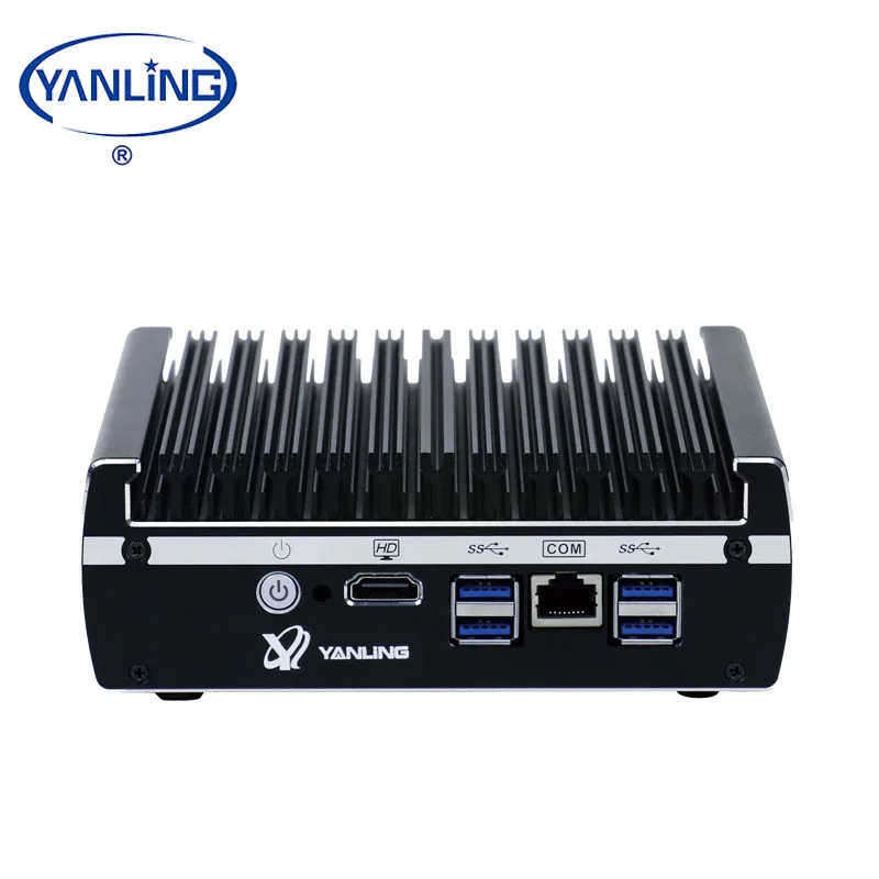 Yanling Fanless Mini PC 6LAN 4USB3.0 Intel 3865U&Core I3 7100U Mini Computer