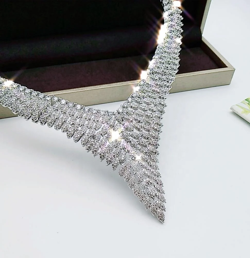 2019 New Women Cubic Zircon Wedding Jewelry Gift Bridal Jewelry Set Accessories Earring Necklace Jewelry Sets G41