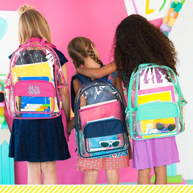 Wholesale Custom Clear Schoolbag Storage Personalized Pvc Transparent Backpack For Kids