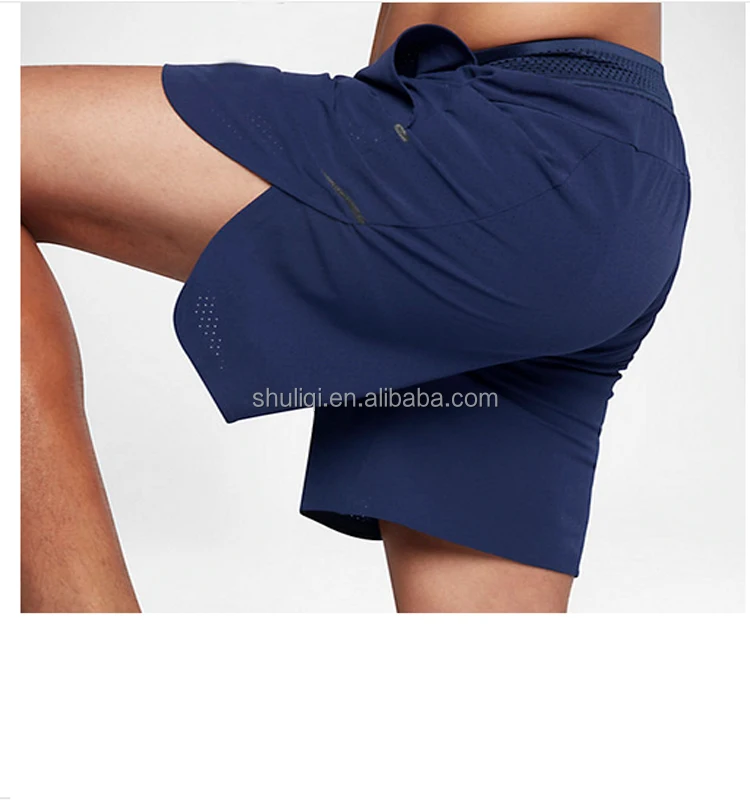 Водоотталкивающие перфорированные шорты двойного синего цвета для бега, прыжков или подъема; Мужские шорты 2 в 1 flex dry US 8 (60710009626)