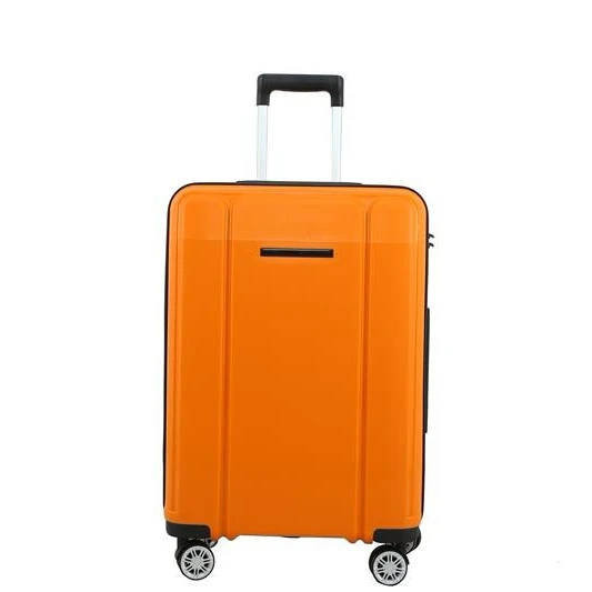 British style unique travel suitcase orange PP girls luggage for travel or business trips