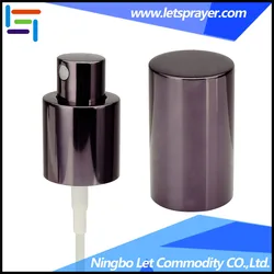 Luxury 24/410 20/410 18/410 shiny silver aluminum fine mist perfume sprayerr pump