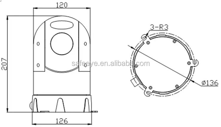 360 degree rotation panoramic camera network monitoring laser night vision vehicle cruiser mount car ptz camera