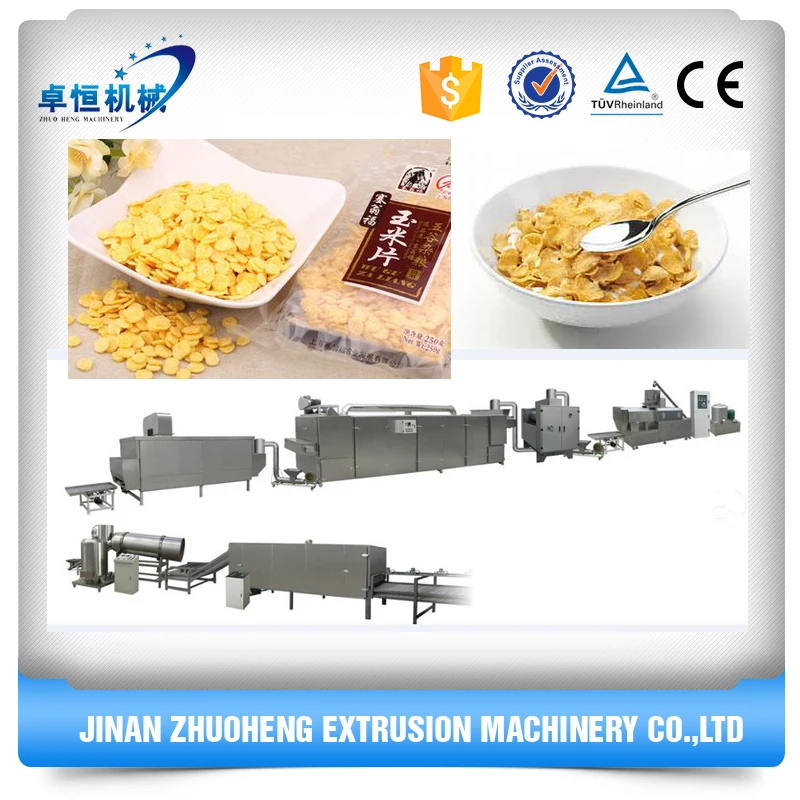 Extruded cereal and cornflakes making machinery/cornflex extruder