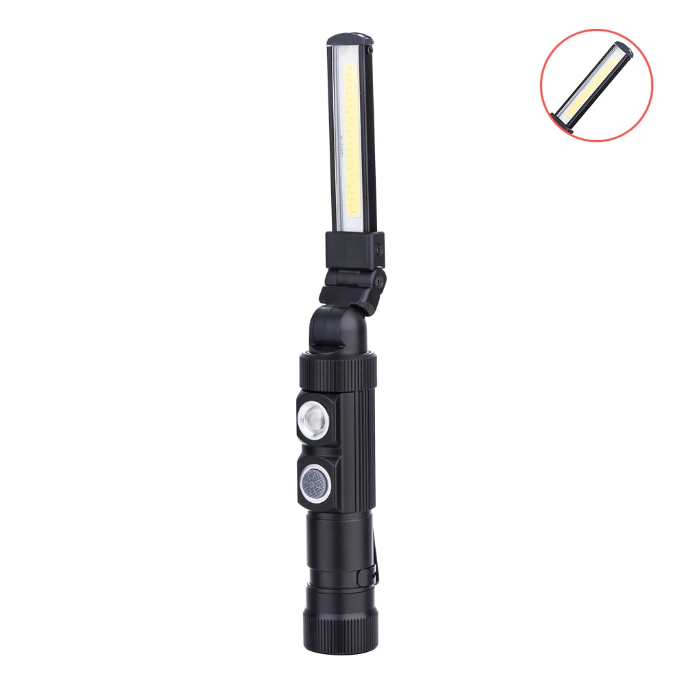 
Portable Waterproof COB High power Foldable flashlight led rechargeable work light with magnet 