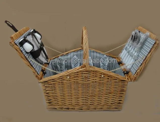 100%handmade wholesale picnic basket with handle