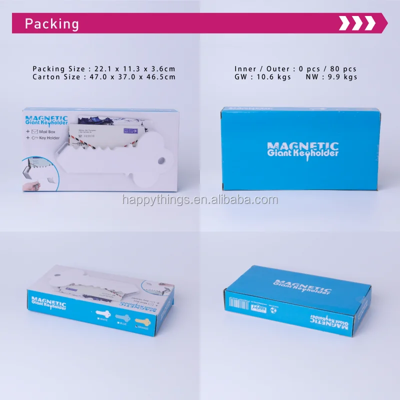 Factory Direct Simple Design Key Shape Letter Holder Mounted on the Door Plastic Key Holder For Multiple Keys