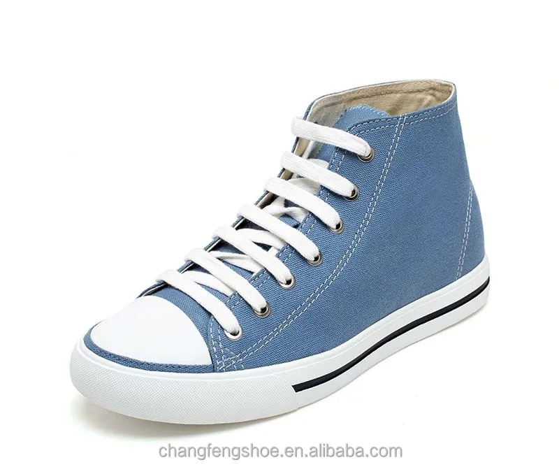 F.W. New Arrival fashion sneakers high top men flat outside hidden insole elevator canvas shoes