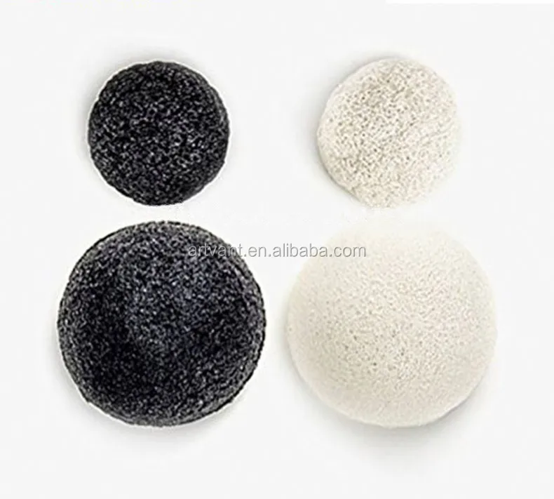 Nature Organic Facial Cleansing Konjac Sponge Compressed Expanding Konjak sponge with bamboo charcoal