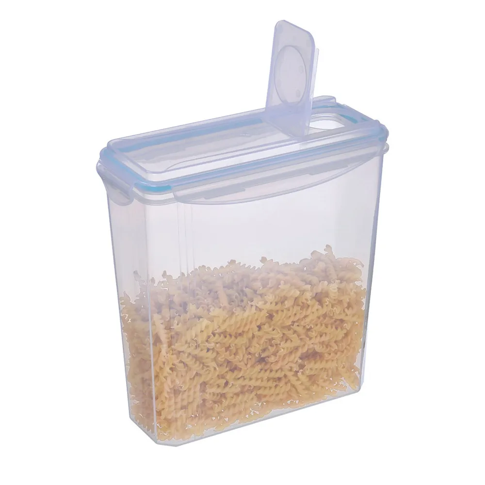 3.7L Cereal Container Keeper Great For Dry Food Storage With Airtight Blue Lid Set of 4 for Cereal, Snacks and Sugar
