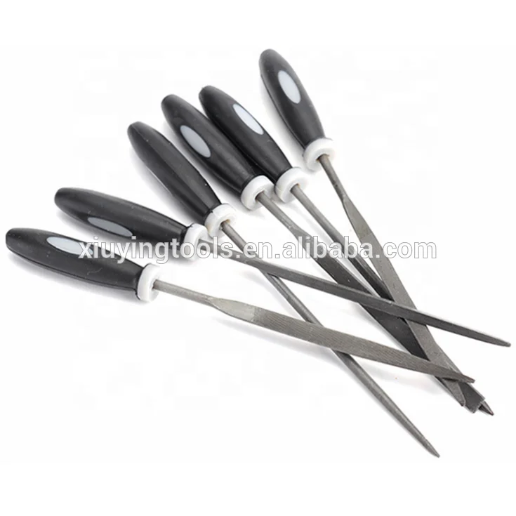 
10pcs Alloy Strength Steel Mini Metal Taper Hand Mini Needle Wood File with ABS TPR Handle Mini Needle File Set 