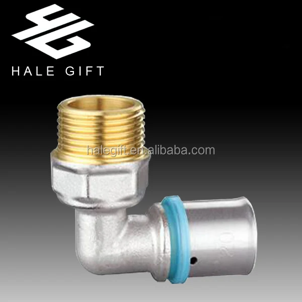 
Equal Elbow Brass Press Fittings for PEX-AL-PEX Pipes 