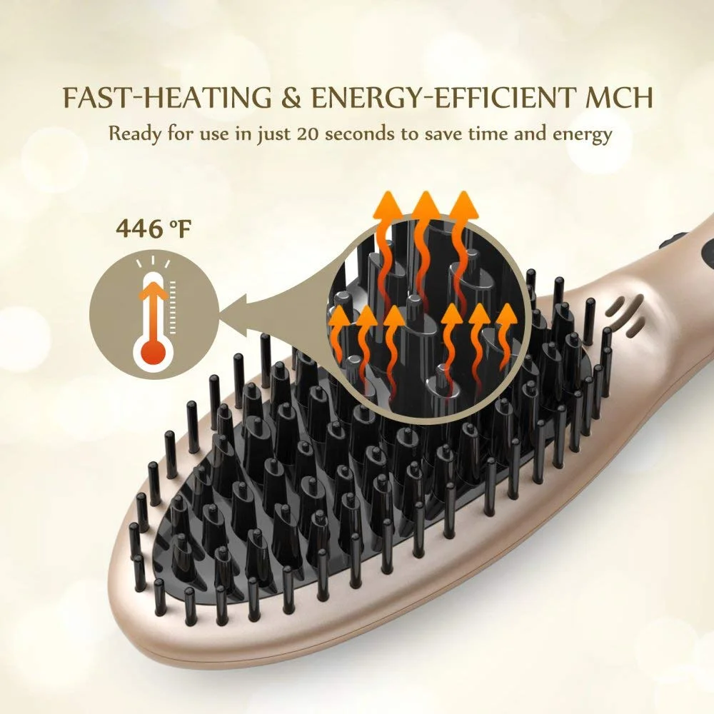 
Natural Straight Voluminous Blowout Ceramic Ionic Electric Hair Straightening Brush 