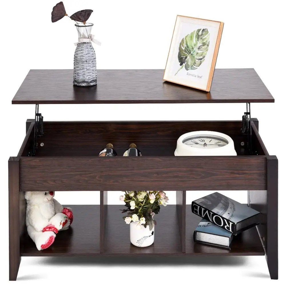 Coffee Table Lift Top Storage TV Table With Hidden Compartment Lift Tabletop Furniture