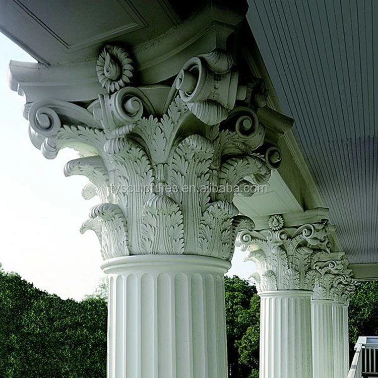 
classical Corinthian order style stone marble column for building hotel tower decoration 