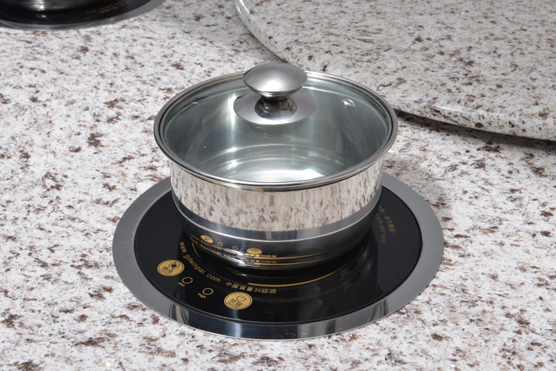 Commercial Round Hot Pot Dining Table Modern Smokeless Restaurant Hot Pot Table