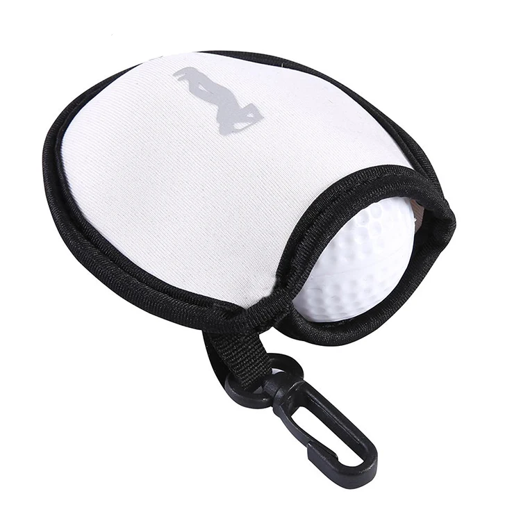 Golf Ball Washer Pouch Pocket Ball Cleaner with Clip Waterproof Black Neoprene