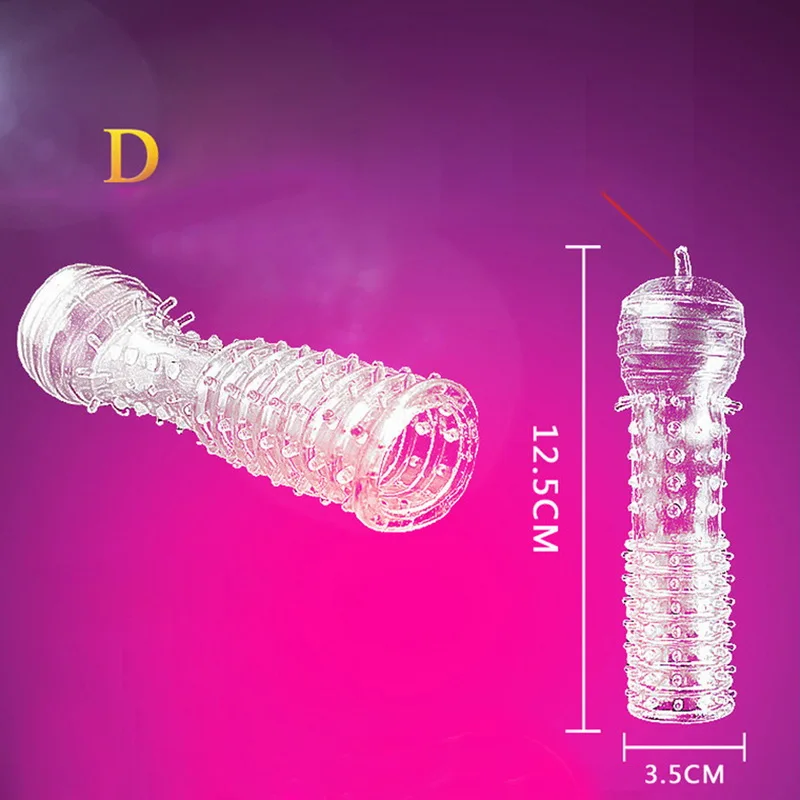 
Reusable condom lube Textured Extender Sleeve screw thread Penis cover Cock Ring dildo sheath Condoms Sex Toys for male Men% 